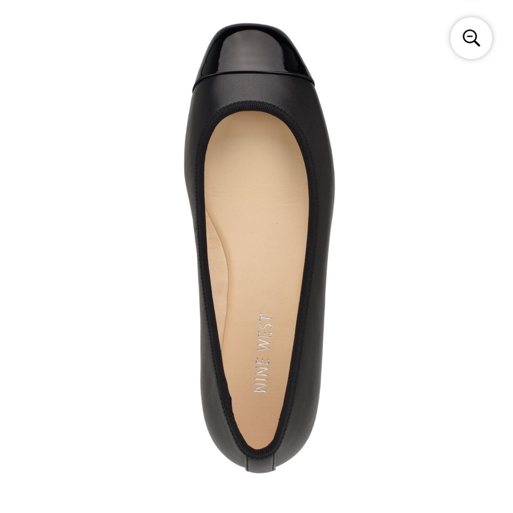 Nine West Black Flats with Glossy Toe